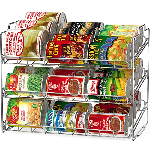 Deco Brothers Stackable Can Rack Organizer Holds Up to 36 Cans, Chrome