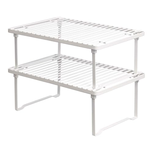 Amazon Basics Stackable Metal Kitchen Cabinet Organizer Shelves