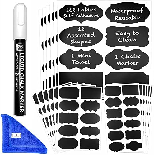 Kempshott Chalkboard Labels for Jars (162 pcs)