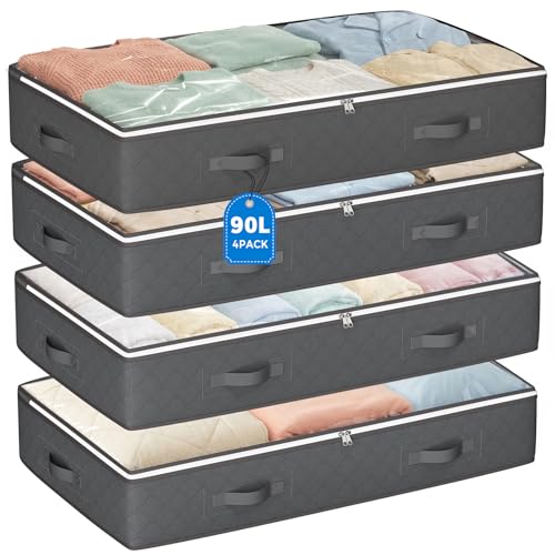 Budding Joy 90L Under-Bed Storage Containers (4-Pack)