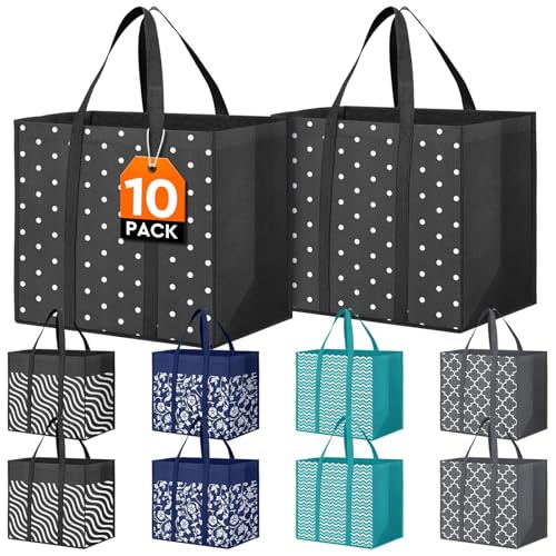 Fab Totes Reusable Grocery Bags (10-Pack)
