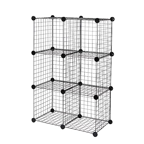 Amazon Basics 6-Cube Wire Grid Stackable Storage Organizer
