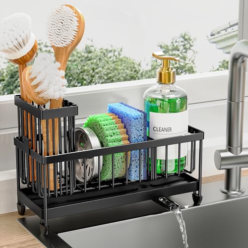 Cisily Sink Sponge Holder with Brush Holder