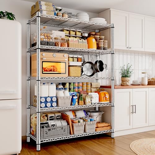REIBII 5-Tier 1200LBS Metal Shelving, 71" H Adjustable