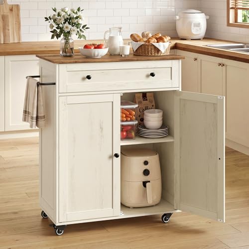 VASAGLE Mobile Kitchen Island Cart with Storage